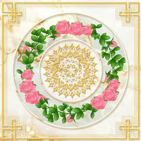 简欧大理石天顶壁画