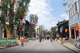 街道绣球景观设计效果图