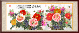 手绘高清牡丹装饰画