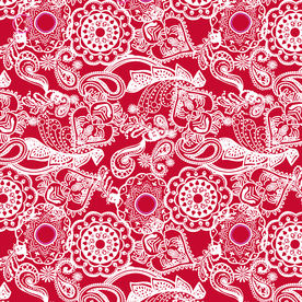红色民族花纹