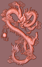 云纹龙壁浮雕玄关