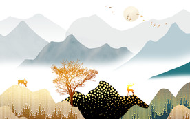 客厅新品山水新画 TIF分层