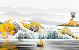 高清 新品山水新画 TIF分层