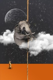 爱马仕抽象大象儿童房装饰画