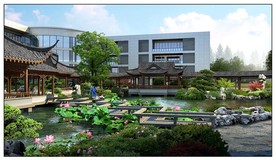 中式庭院景观效果图