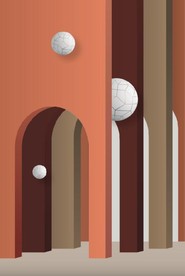 现代北欧3D建筑空间玄关装饰画