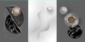 晶瓷现代抽象立体几何装饰无框画