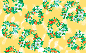 心型花卉碎花花朵叶