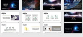 黑色宇宙背景商务PPT模板