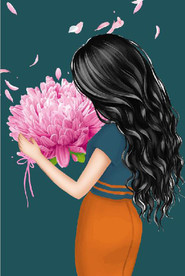 现代北欧鲜花玄关装饰画