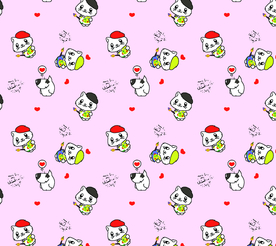 卡通 小猫 矢量图