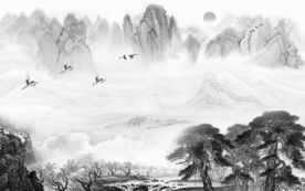 国画灰色新山水画 TIF分层