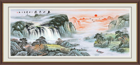 旭日东升 山水画