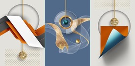 晶瓷现代风抽象立体几何装饰画