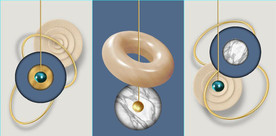 晶瓷现代风抽象立体几何装饰画