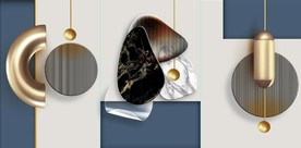 晶瓷现代风抽象立体几何装饰画