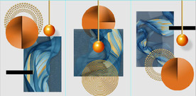 现代金色抽象金色几何装饰画