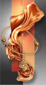 爱马仕抽象立体丝绸玄关装饰画