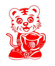 虎年窗花剪纸