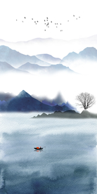 禅意山水玄关