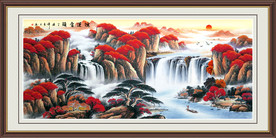 鸿运当头山水画