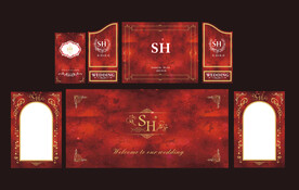 红金婚礼  欧式婚礼背景