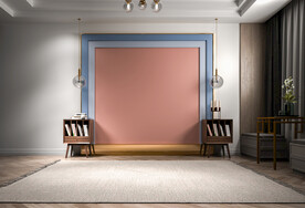 北欧简约卧室背景墙次卧场景空景