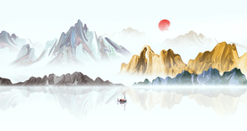 水墨山水画 新中式 源分层