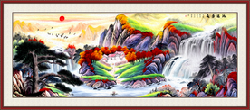 鸿运当头泰山日出画