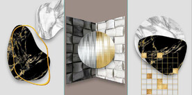 晶瓷抽象立体抽象几何装饰无框画