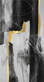 现代抽象金色水墨油画玄关装饰画