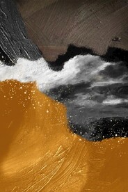 侘寂风抽象油画风景玄关装饰画