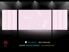 粉色羽毛婚礼背景