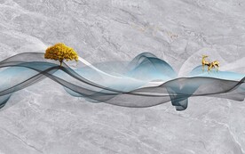 新中式大理石电视背景墙