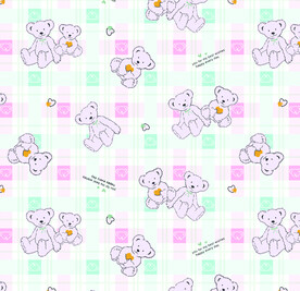 卡通 格子 小熊