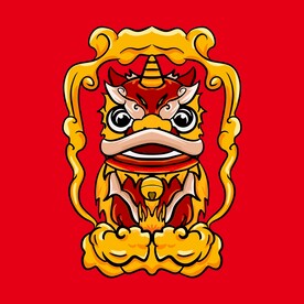 卡通国潮醒狮