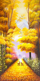 黄金满地油画玄关