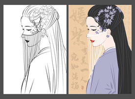 古风美人插画