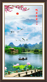 竖幅山水画