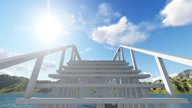 跨过一个巨大的湖中的抽象桥