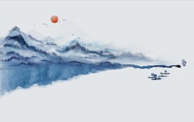 新中式水墨山水风景国画背景墙