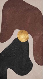 侘寂风抽象金色油画玄关装饰画