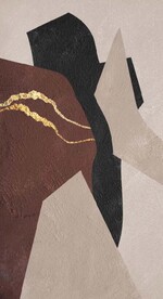 侘寂风抽象金色油画玄关装饰画