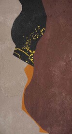 侘寂抽象金色水墨油画玄关背景画