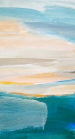 北欧风抽象水彩油画玄关装饰画