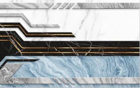 现代风抽象几何大理石拼花电视墙