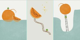 小清新抽象西瓜人物儿童房装饰画