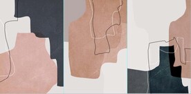 现代北欧风抽象橙色水墨装饰油画