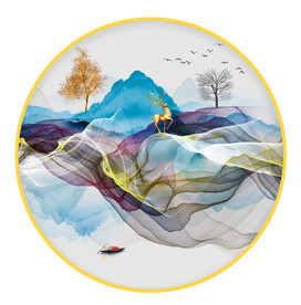 圆形抽象线条画