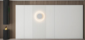 现代意式极简客厅沙发3D背景墙